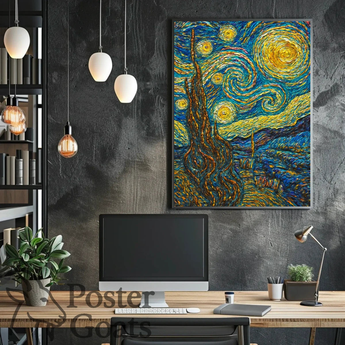 Starry Night Inspired Artistic Poster