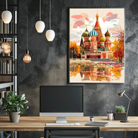 Saint Basil's Cathedral Autumn Art Poster