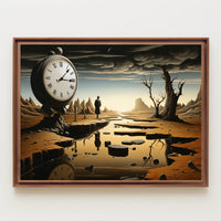 Timeless Surreal Landscape with Clock Artistic Poster