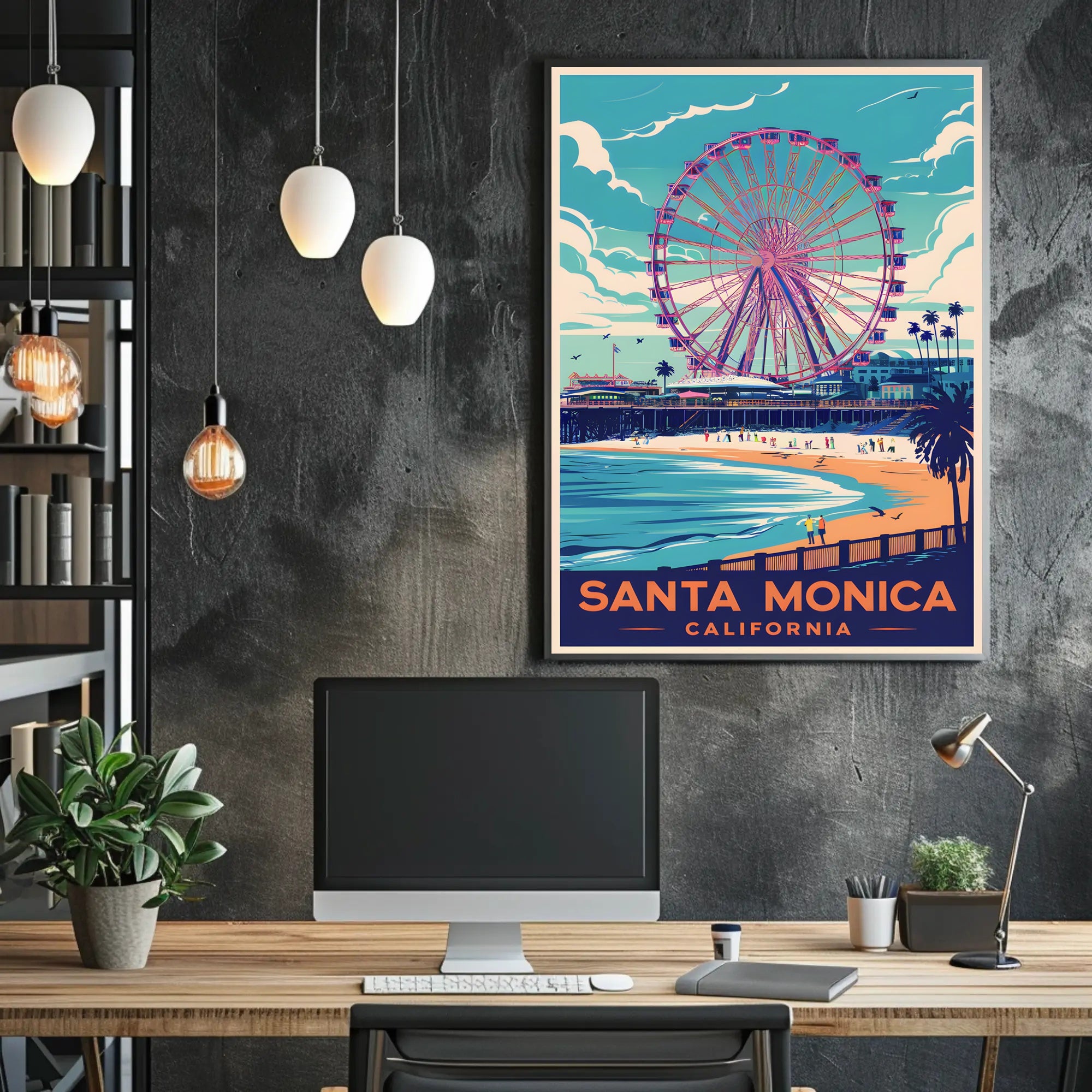 Santa Monica Beach Poster