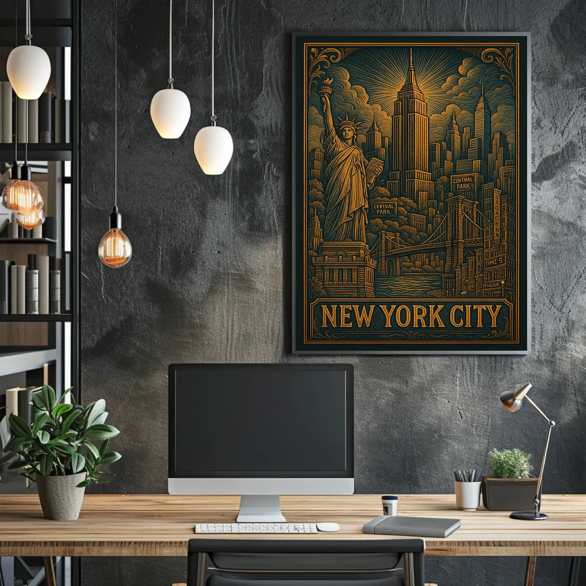 New York City Iconic Landmarks Poster