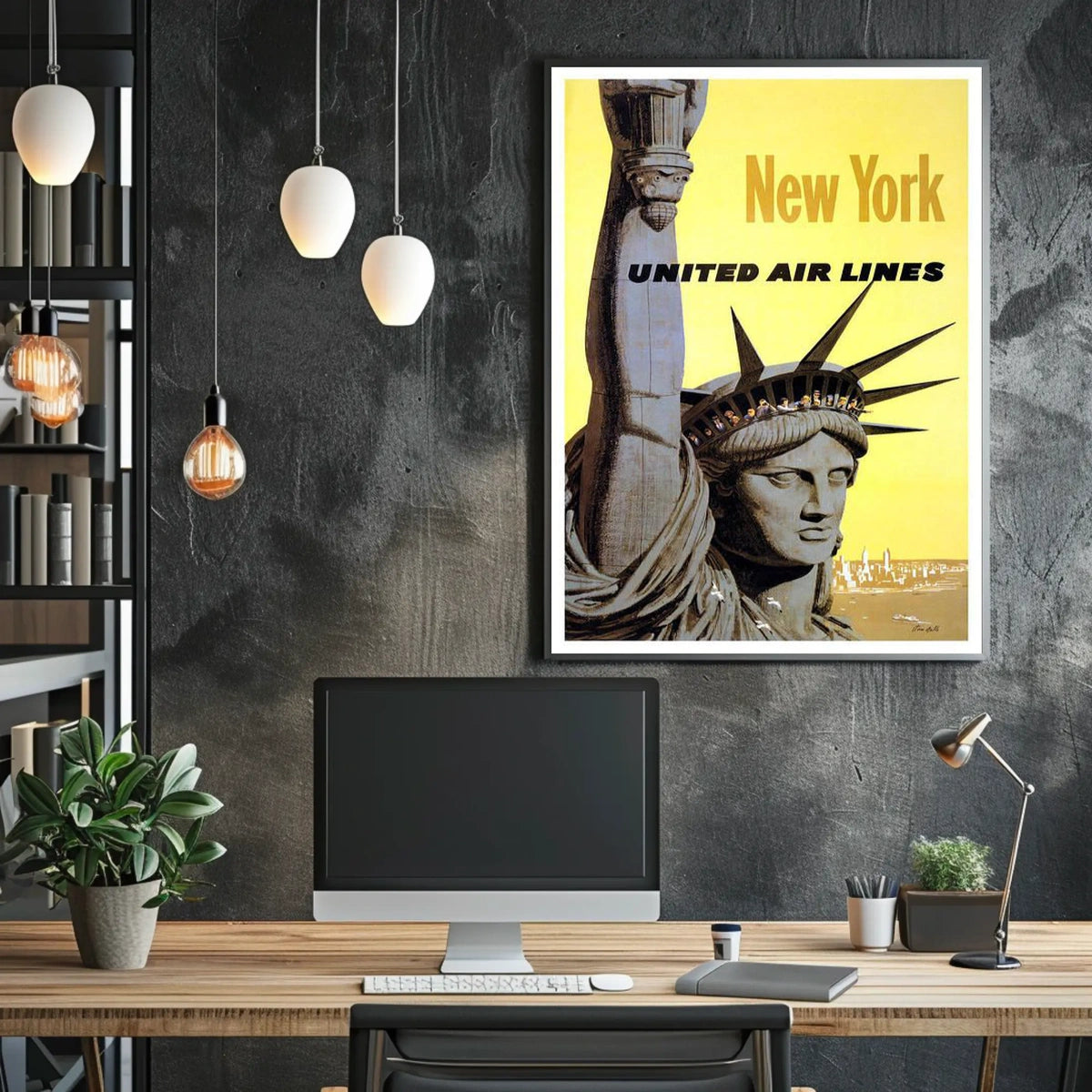 Statue Of Liberty Vintage Travel Poster Art For Home Decor