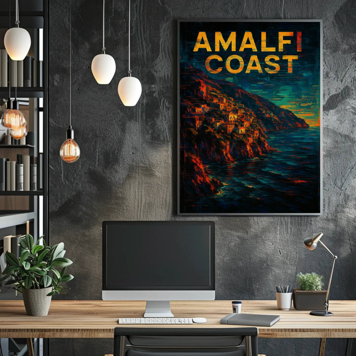 Amalfi Coast Poster Wall Art Coastal Scenery Print Deluxe