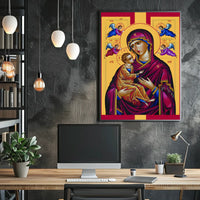 Iconic Representation of Mary and Child Poster