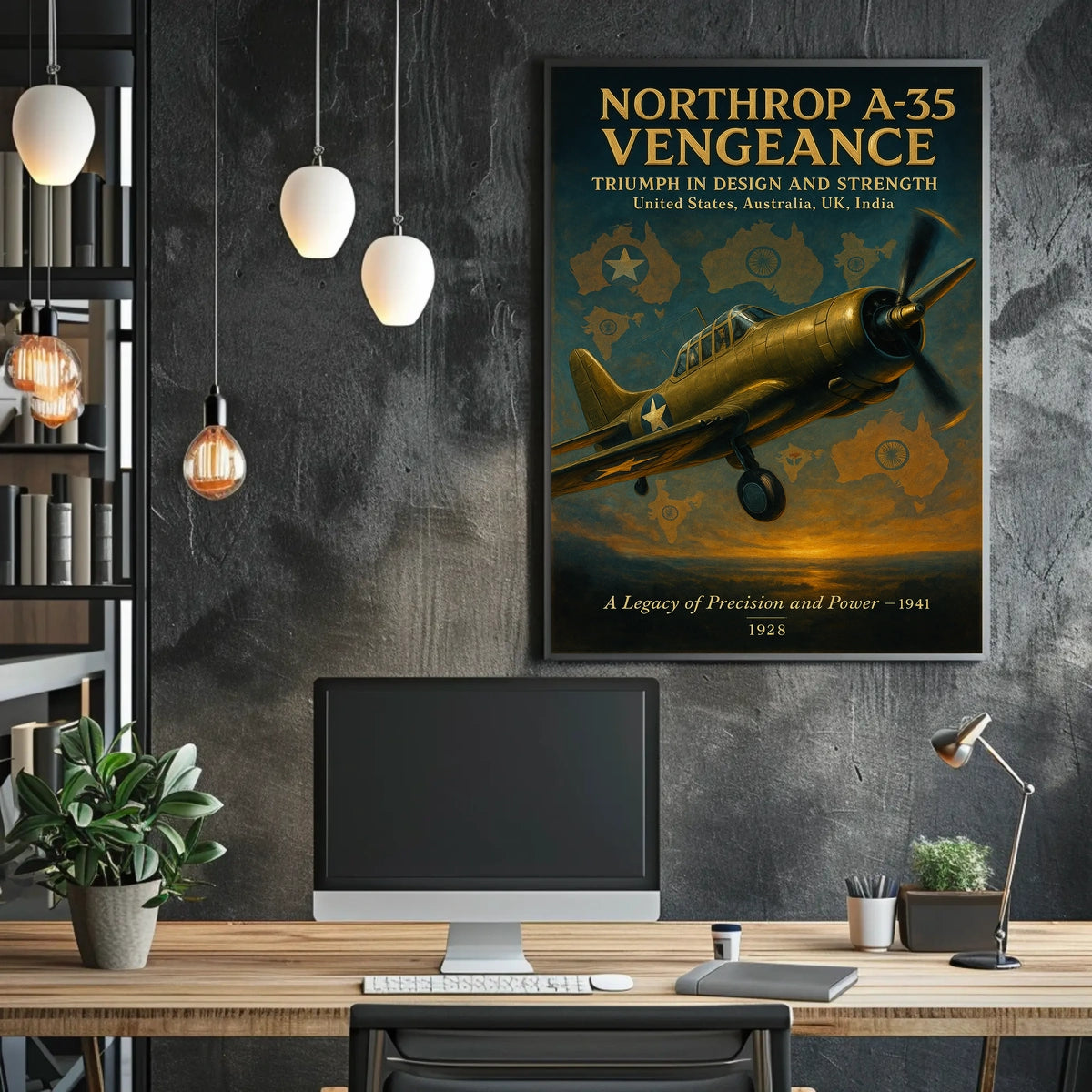 Northrop A-35 Vengeance WWII Aviation Poster Art