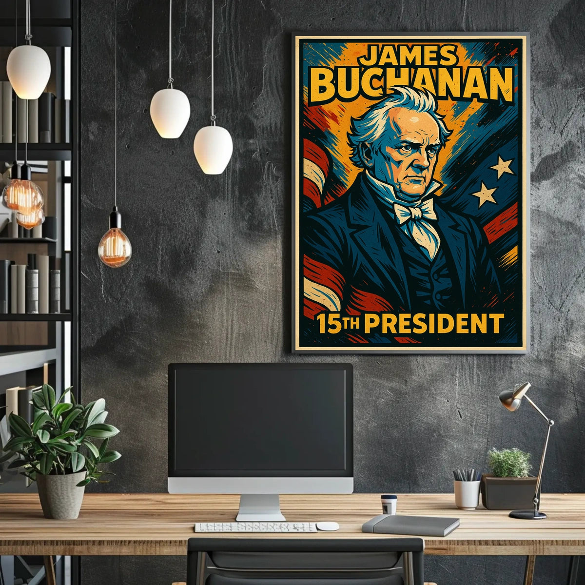 James Buchanan 15th President Poster Historical Wall Art