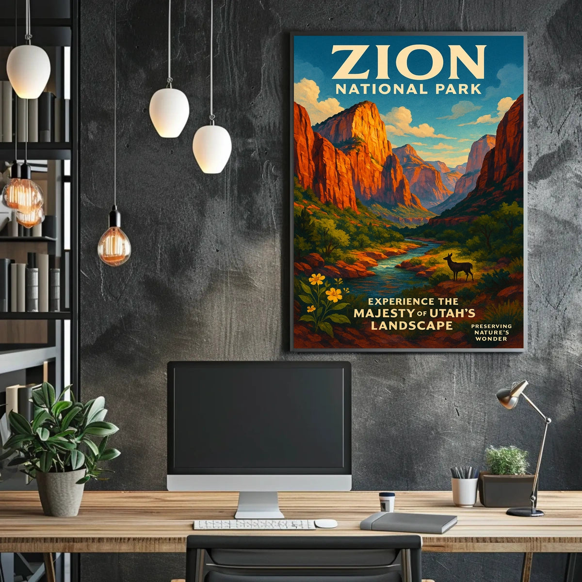 Zion National Park Poster Breathtaking Wall Art For Home
