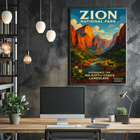 Zion National Park Poster Breathtaking Wall Art For Home