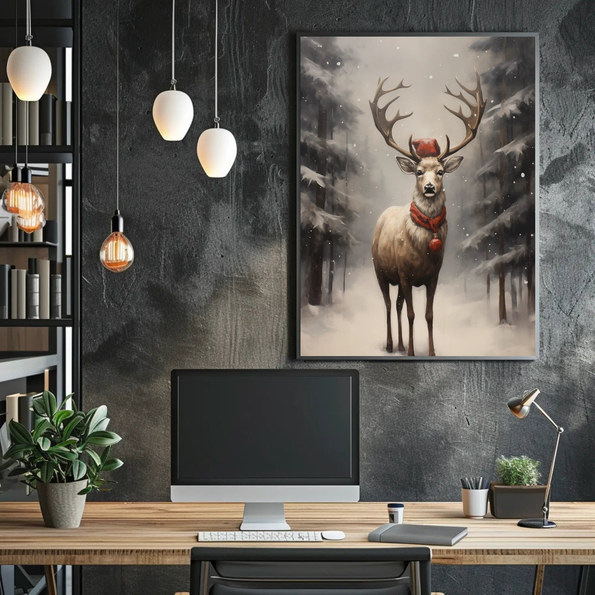 Winter Wonderland Stag Poster