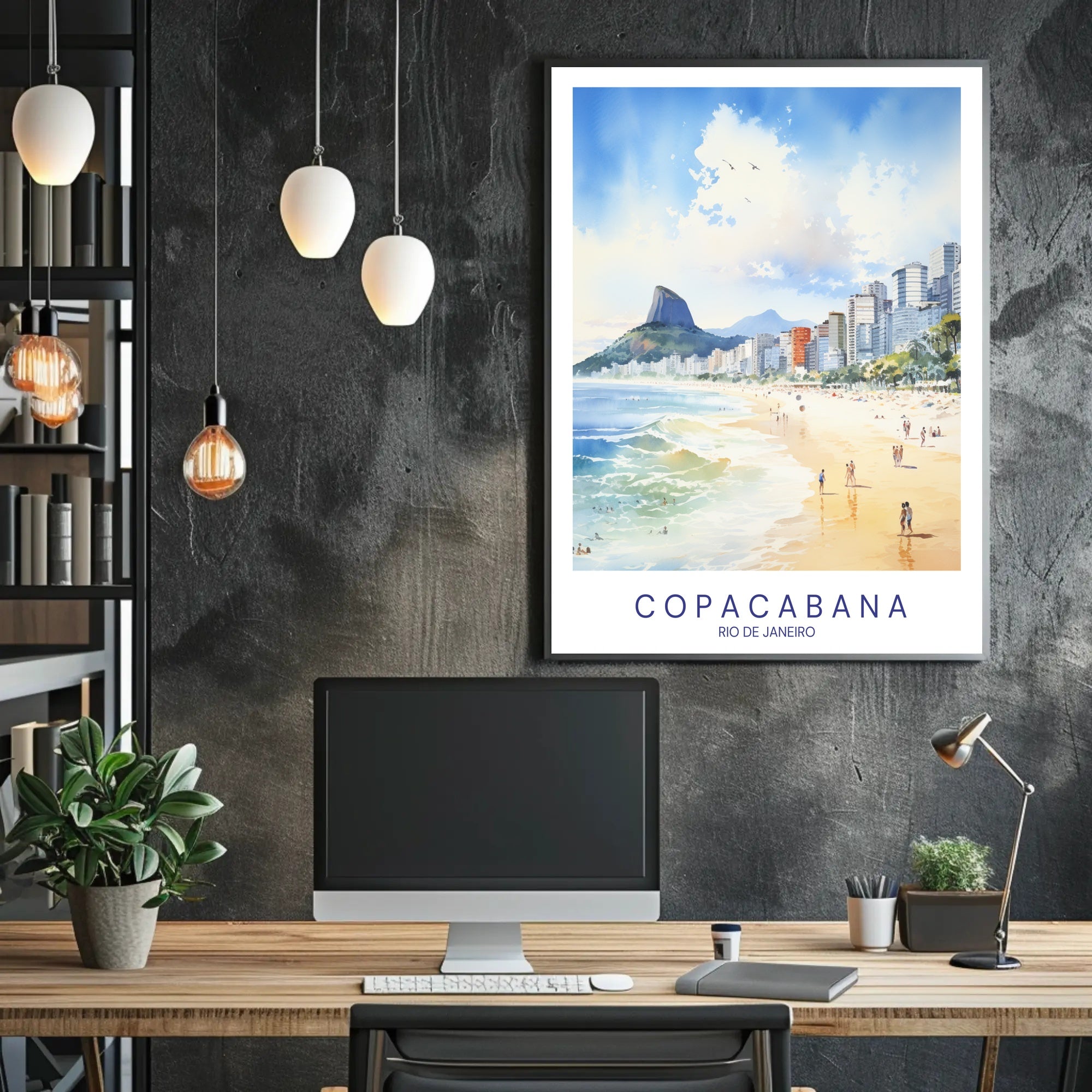 Copacabana Beach Vintage Travel Poster PosterGoat