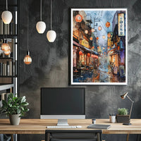 Lantern-Lit Alleyway Poster PosterGoat