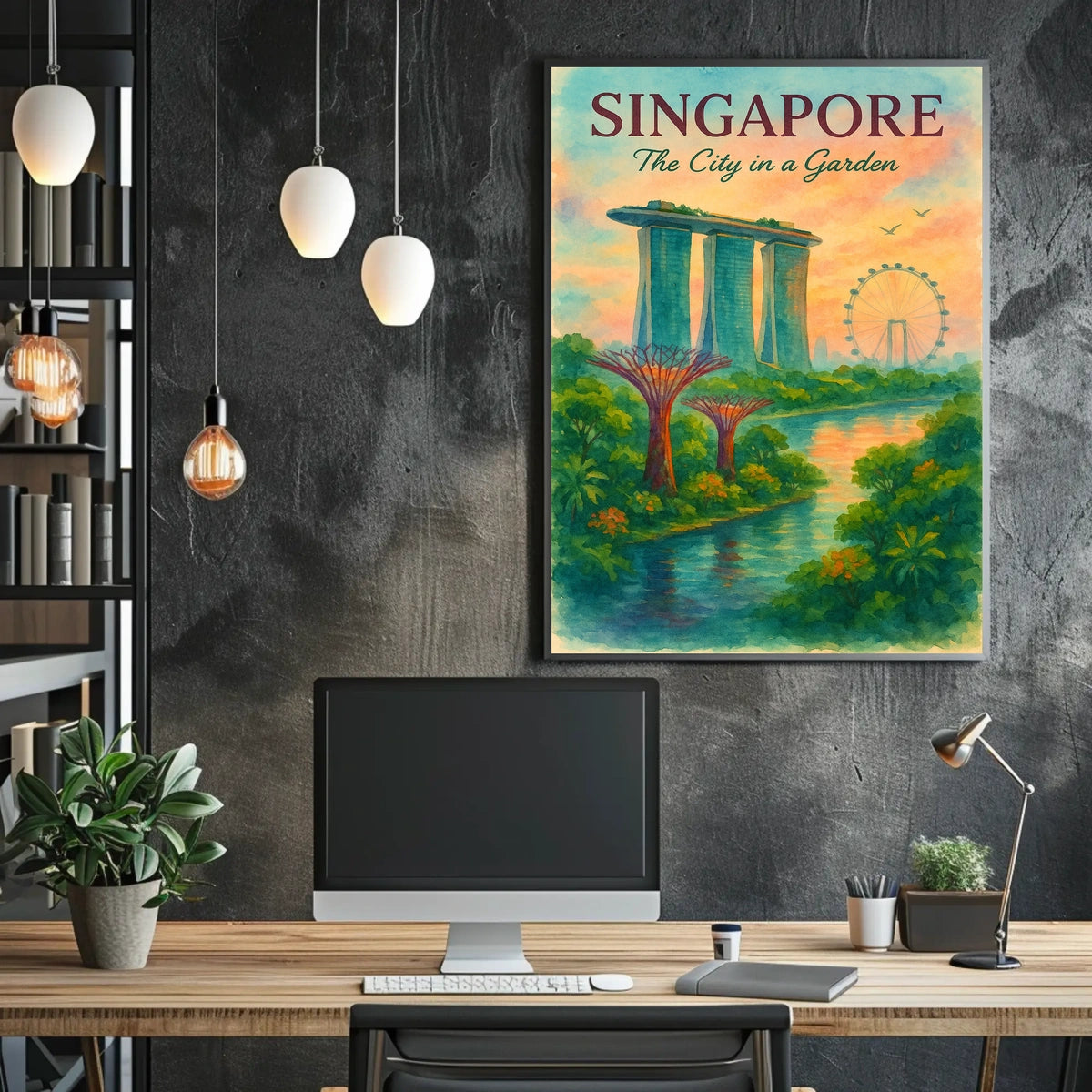 Singapore Serenity: Iconic Landmarks in Watercolor Art