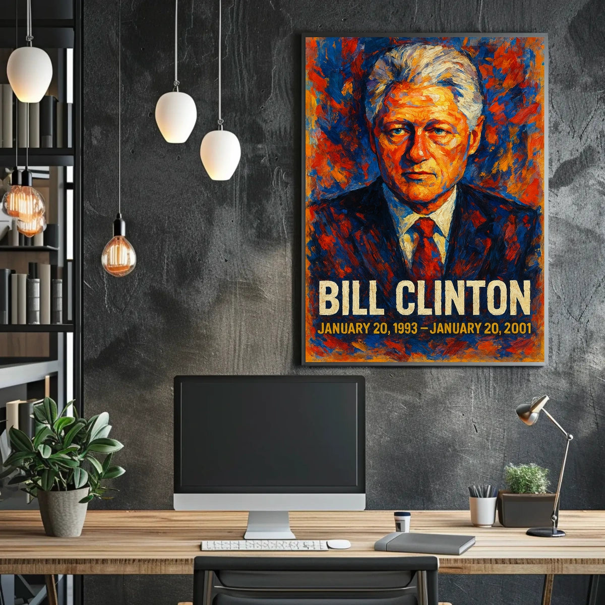 Bill Clinton 42nd President of the United States Glitch Hop Art Poster