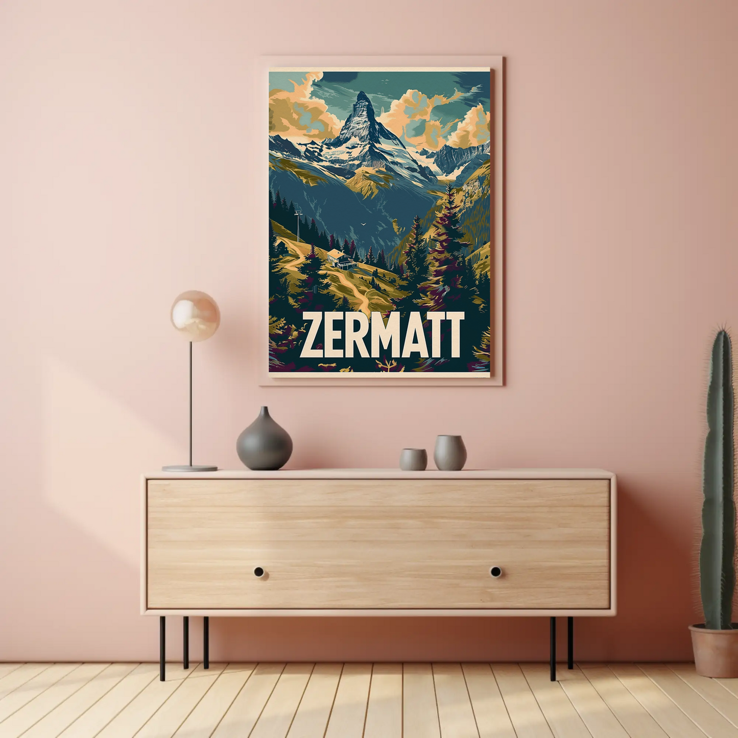 Zermatt Switzerland Matterhorn Alps Travel Poster
