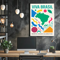 Viva Brasil Memphis Design Celebration Poster