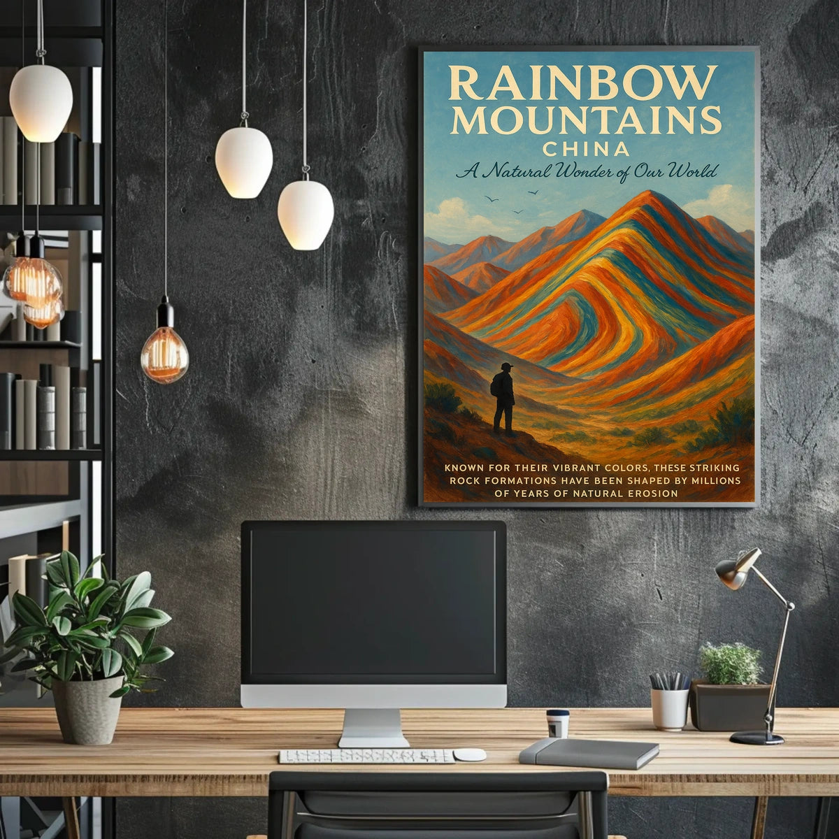 Rainbow Mountains Of China Poster