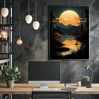 Tranquil Moonlit Landscape Poster