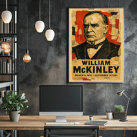 William McKinley 25th President of the United States Layered paper Collage Poster