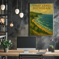Great Lakes Scenic Landscape Impressionist Travel Poster