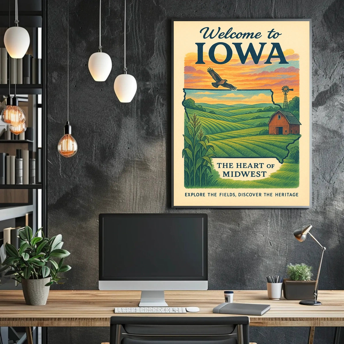 Welcome to Iowa The Heart of Midwest Poster