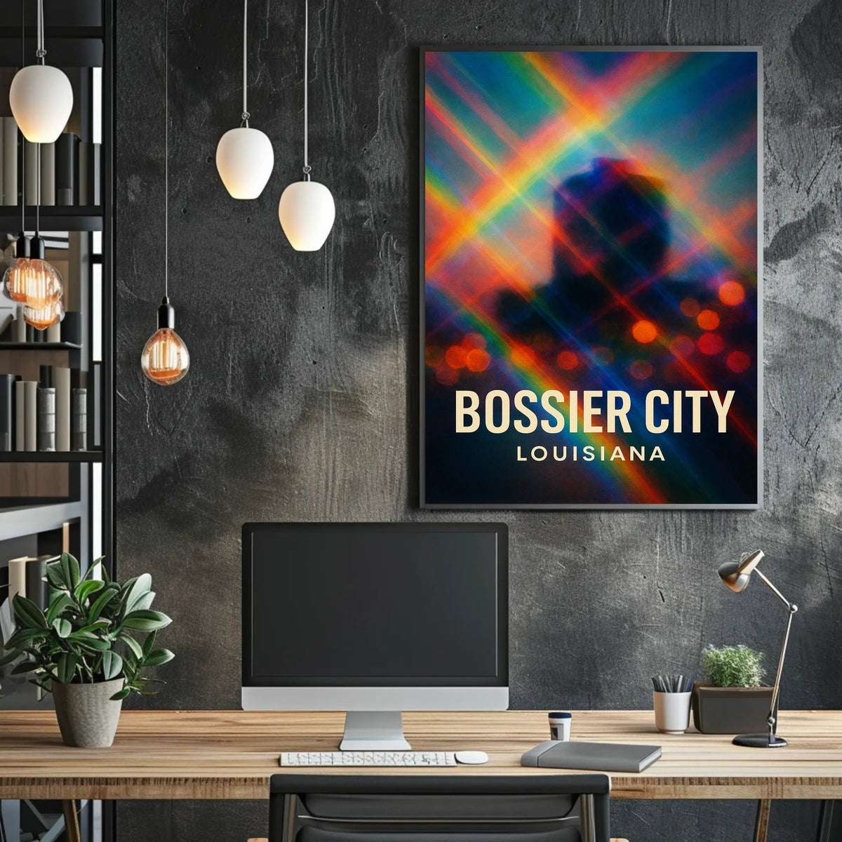 Bossier City Louisiana Scenic Minimalist Urban Life Poster