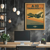 A-10 Thunderbolt II Vintage Military Aircraft Poster