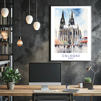 Cologne Cathedral in Vibrant Cityscape Urban or Cityscape Poster PosterGoat