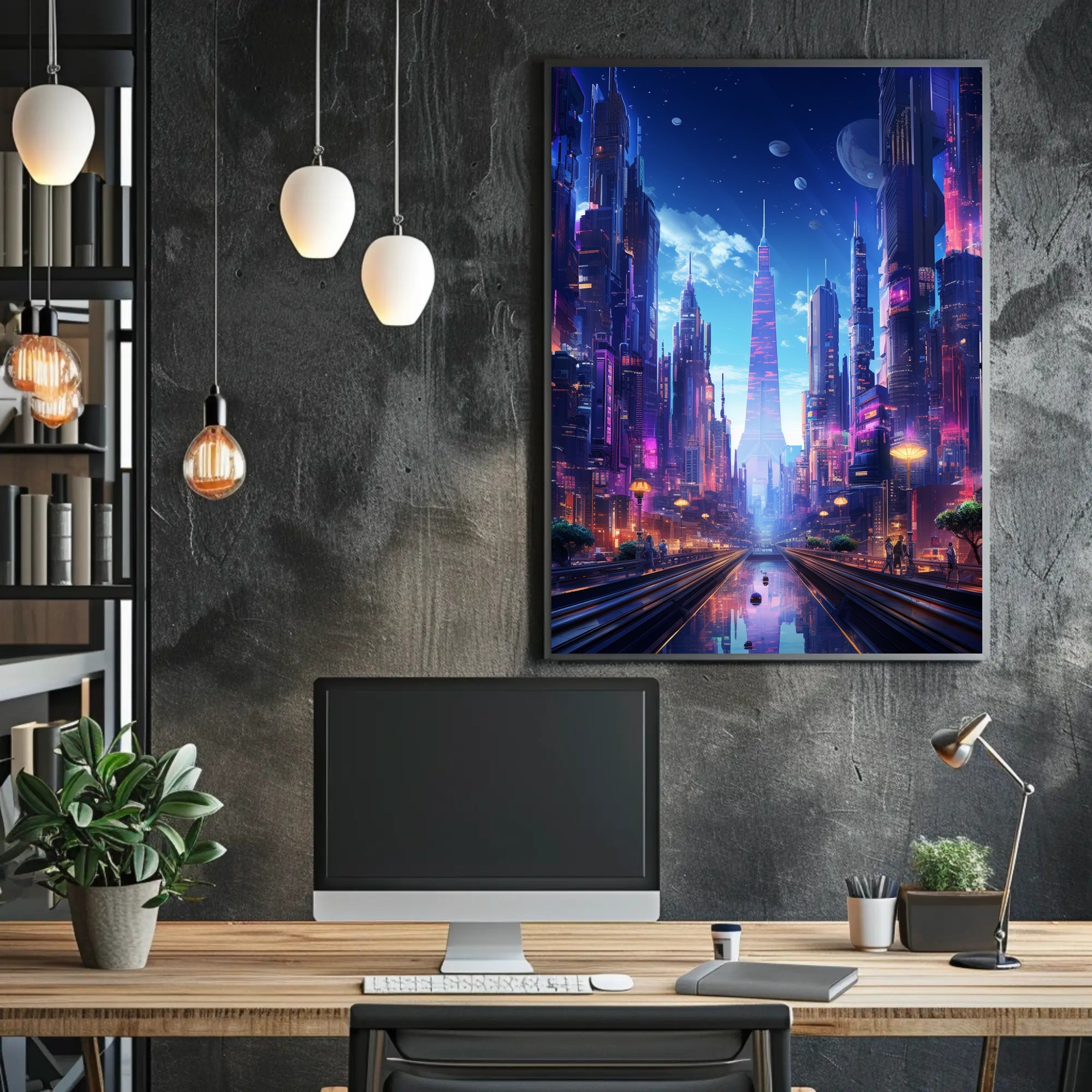 Futuristic Cityscape Poster