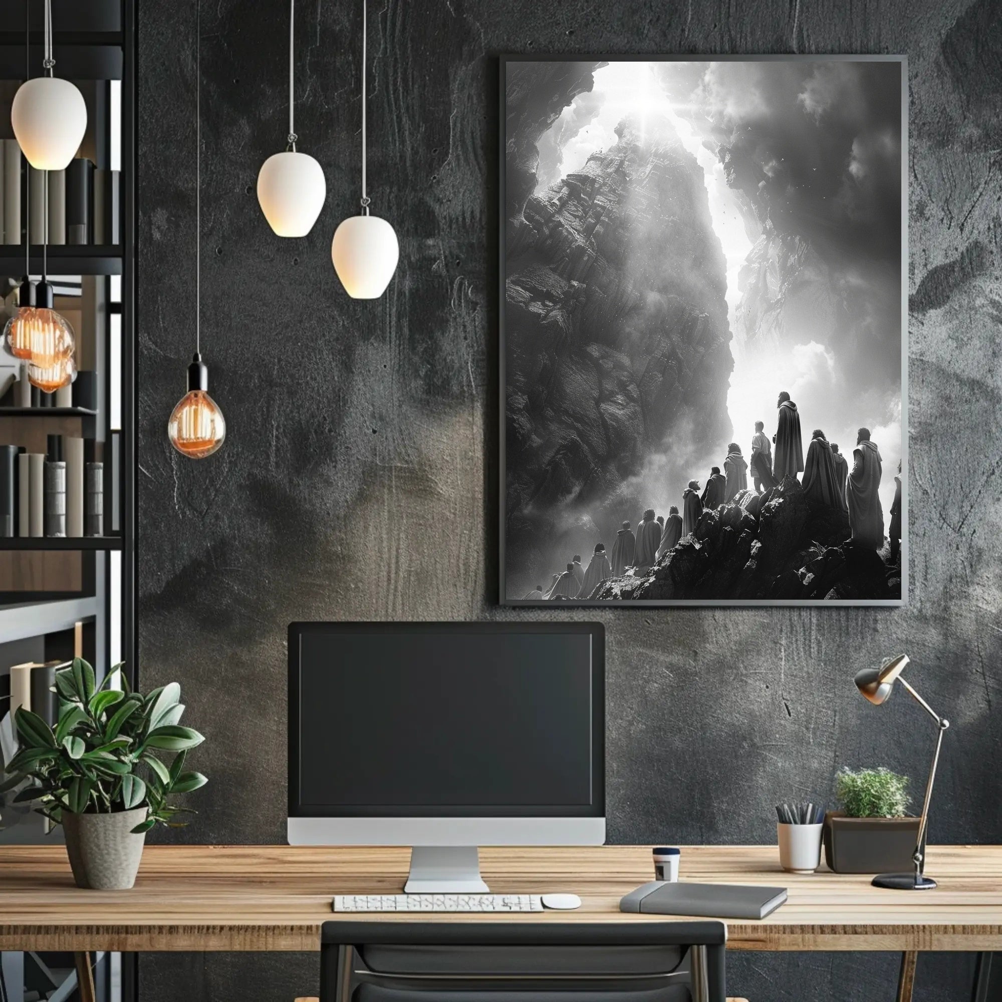 Aurora Lighthouse Seascape: Mystical Nighttime Poster PosterGoat