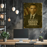 Barack Obama 44th President of the United States Damaged Photograph Poster