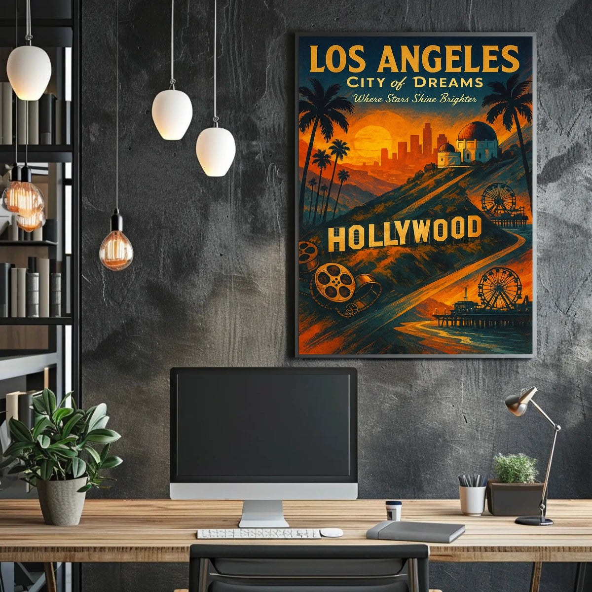 Los Angeles City of Dreams Vintage Poster