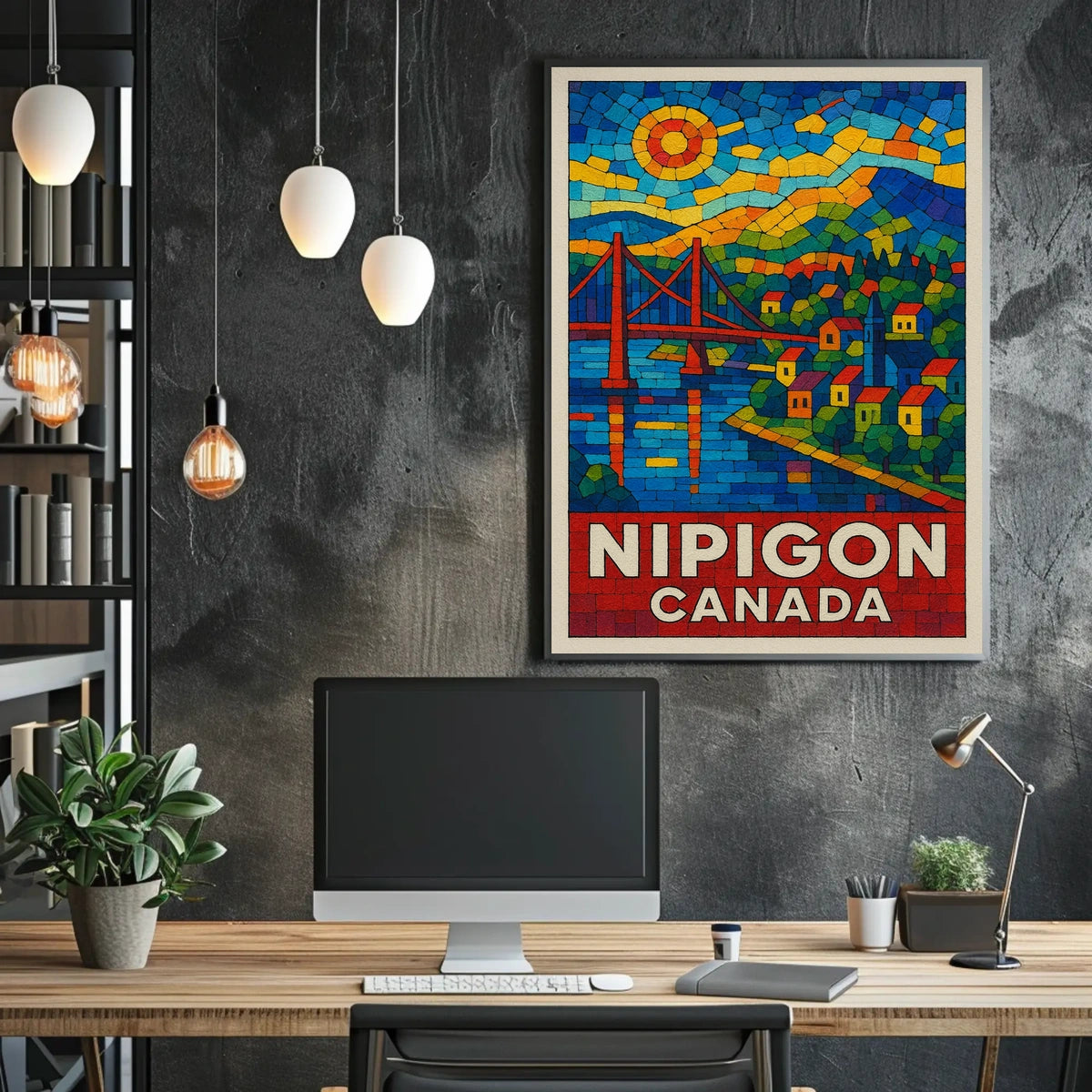 Nipigon Canada Vibrant Mosaic Poster
