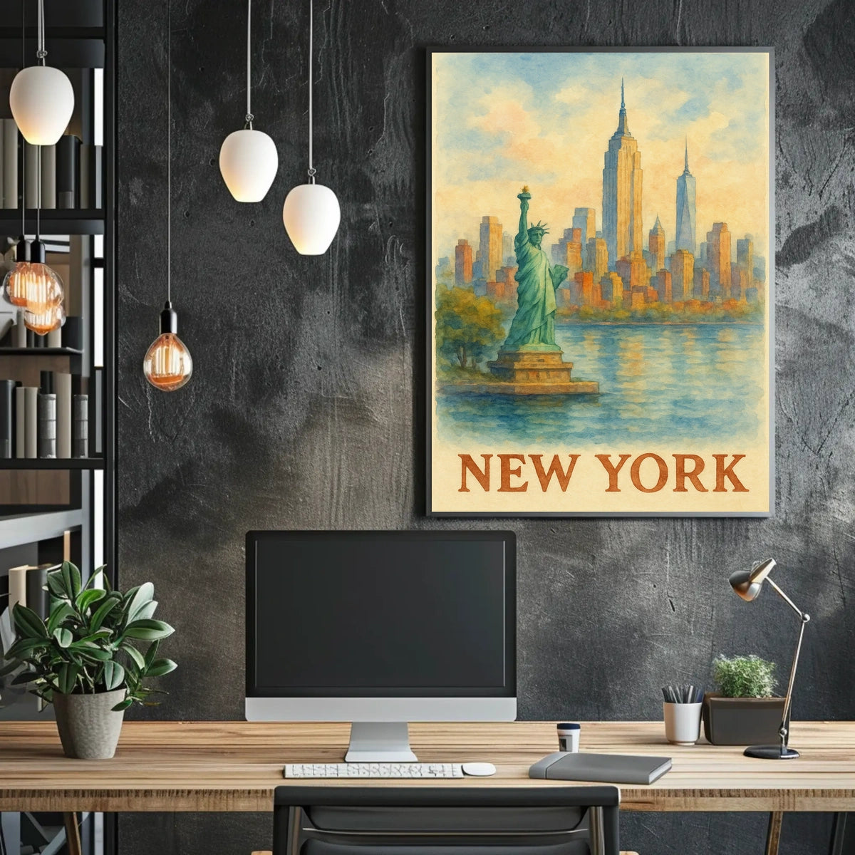 New York Water Color Poster