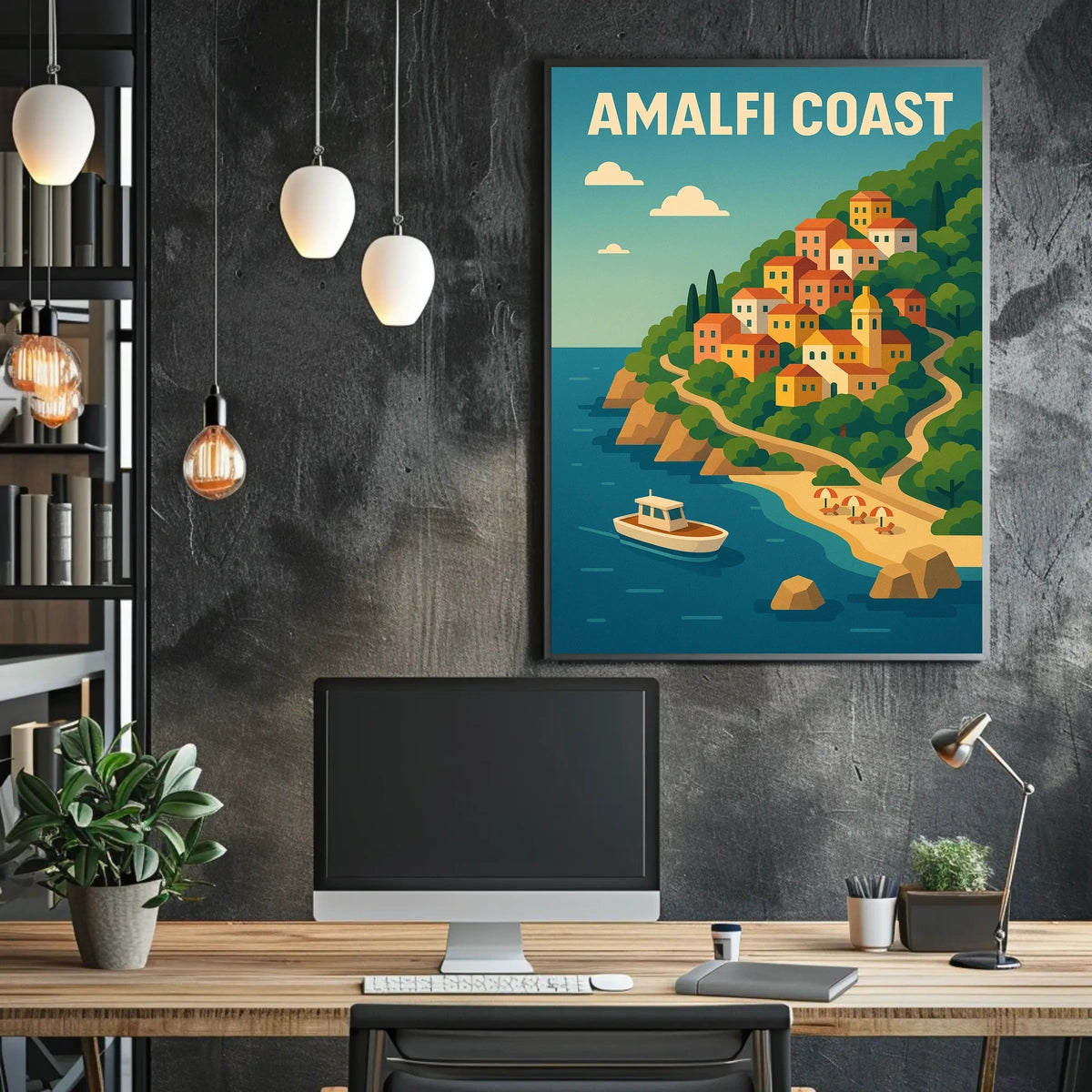 Amalfi Coast Poster Wall Art For Coastal Decor And Travel