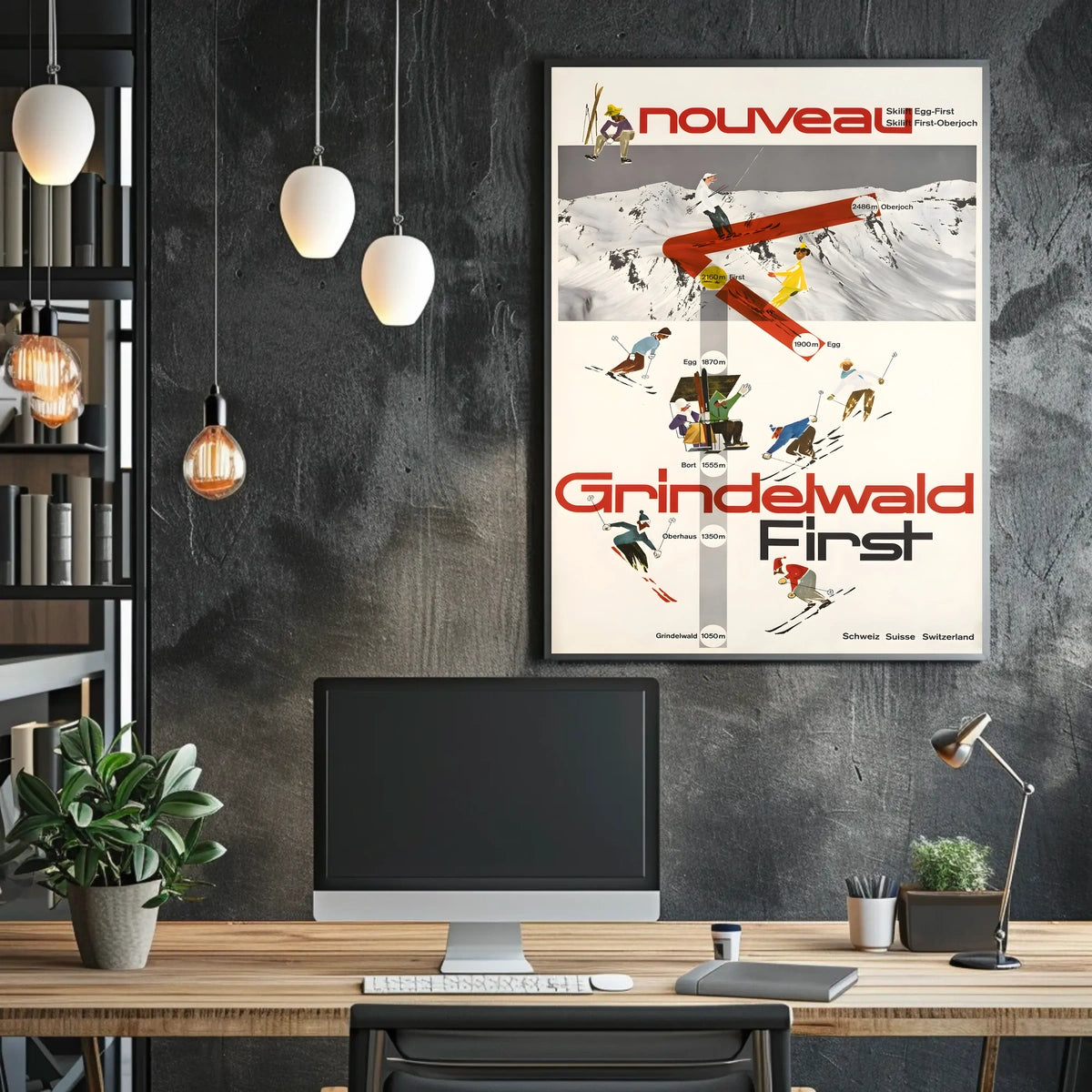 Grindelwald First Ski Resort Poster