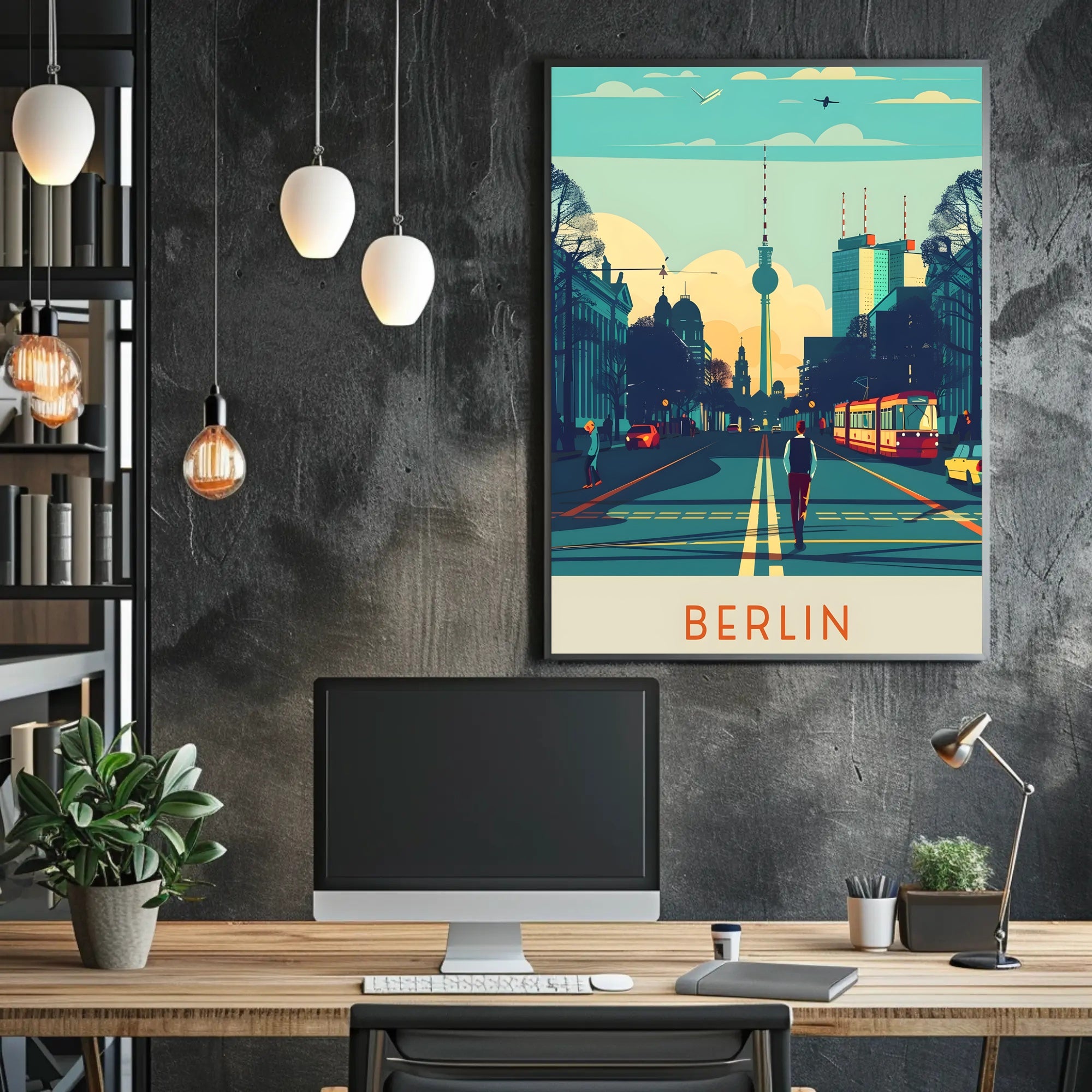 Berlin Skyline Illustration Poster
