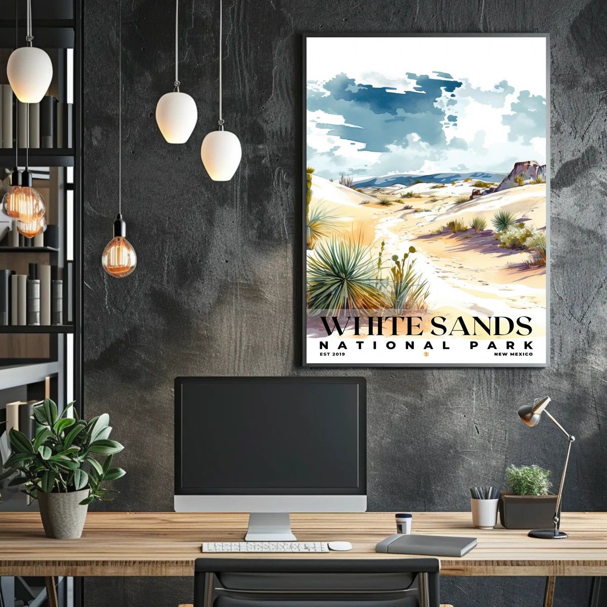 White Sands Watercolor Wall Art Poster