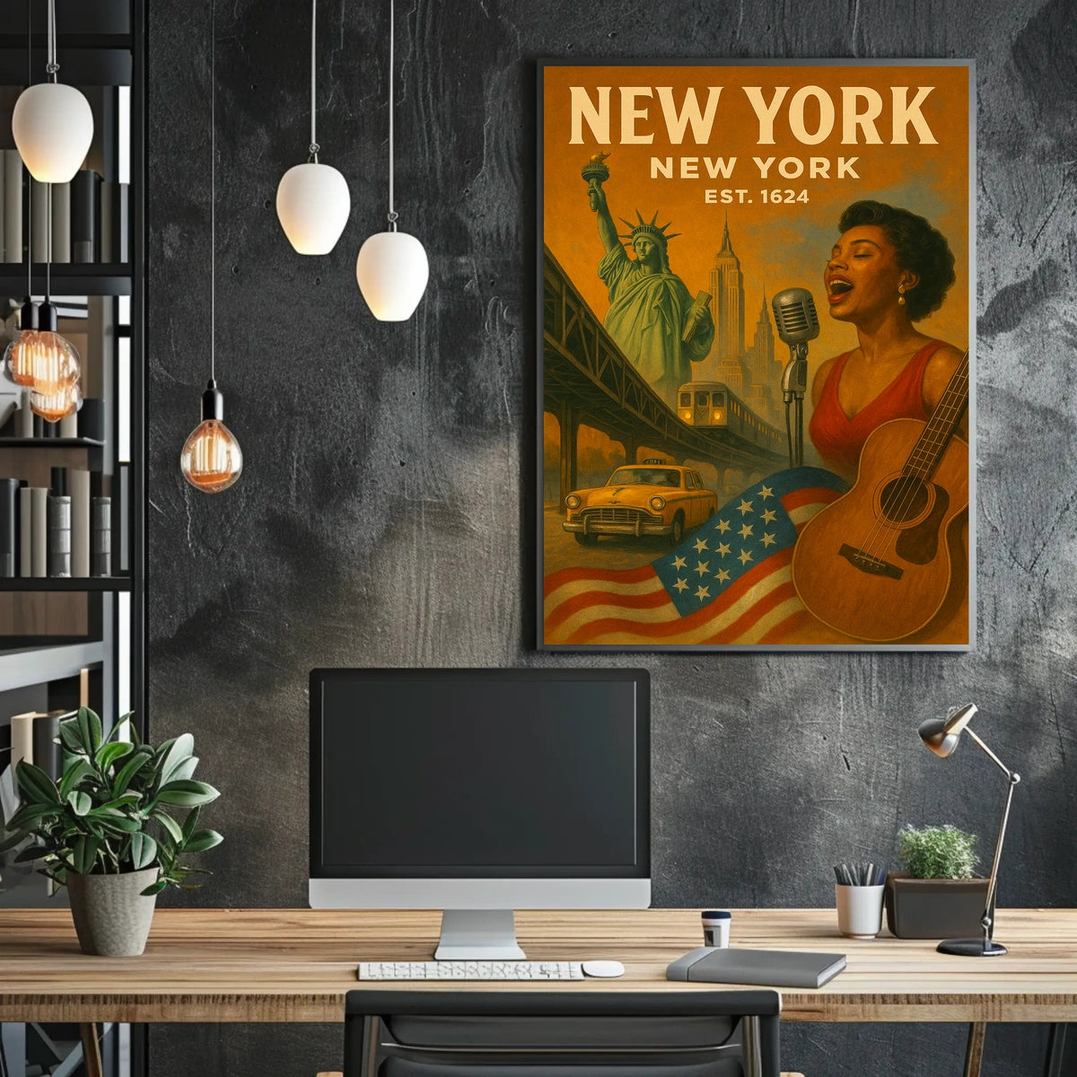New York City Cultural Heritage Poster Vintage Wall Art