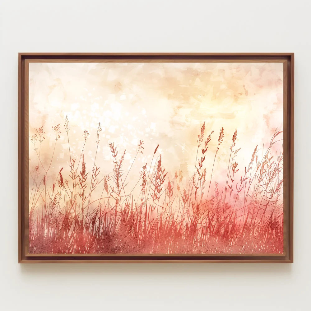 Serene Sunset Wildflower Watercolor Art Print