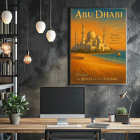 Abu Dhabi Travel Marvels: Discover Architectural Wonders Travel Poster