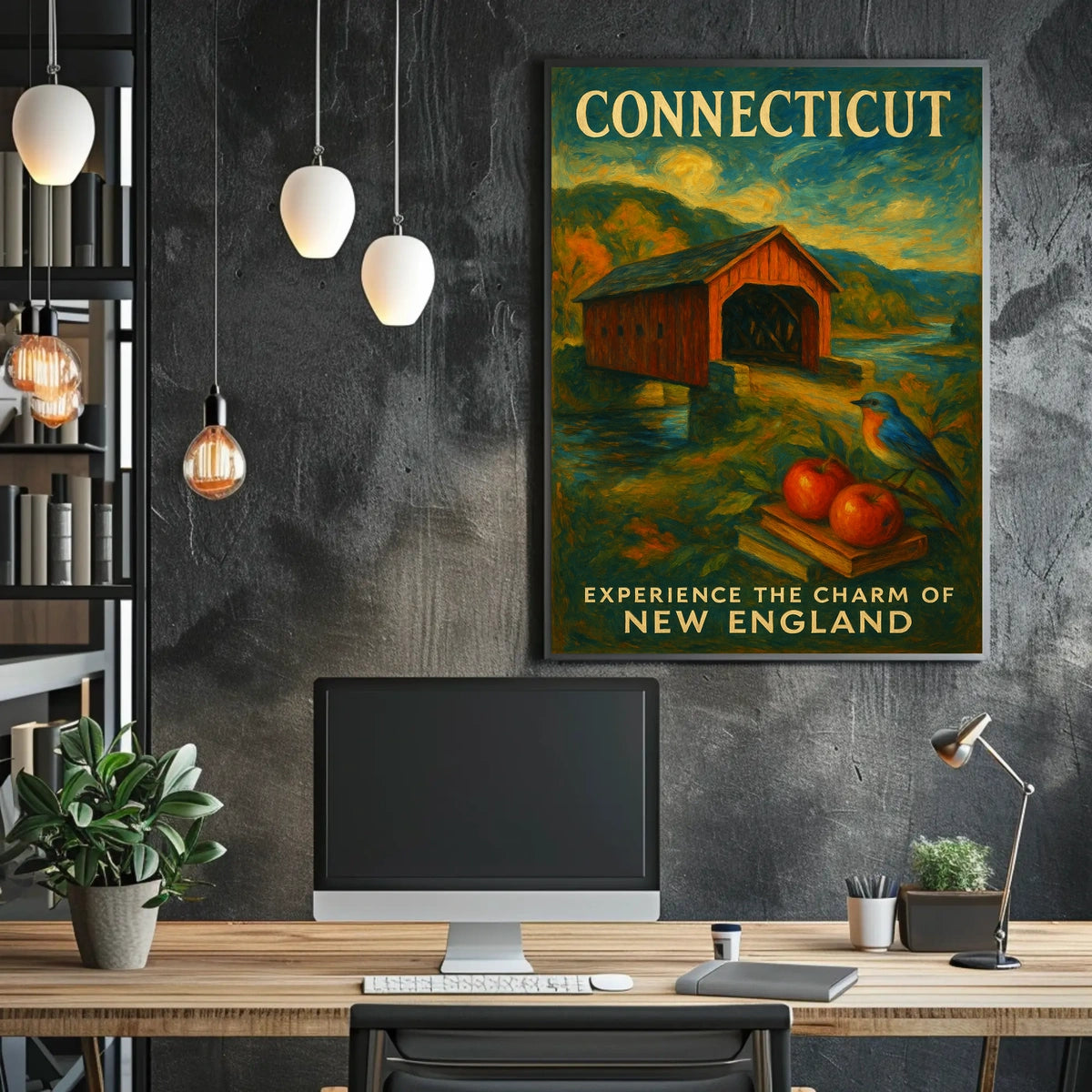 Connecticut Poster Discover The Beauty Rustic Americana Fans