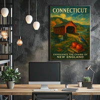 Connecticut Poster Discover The Beauty Rustic Americana Fans