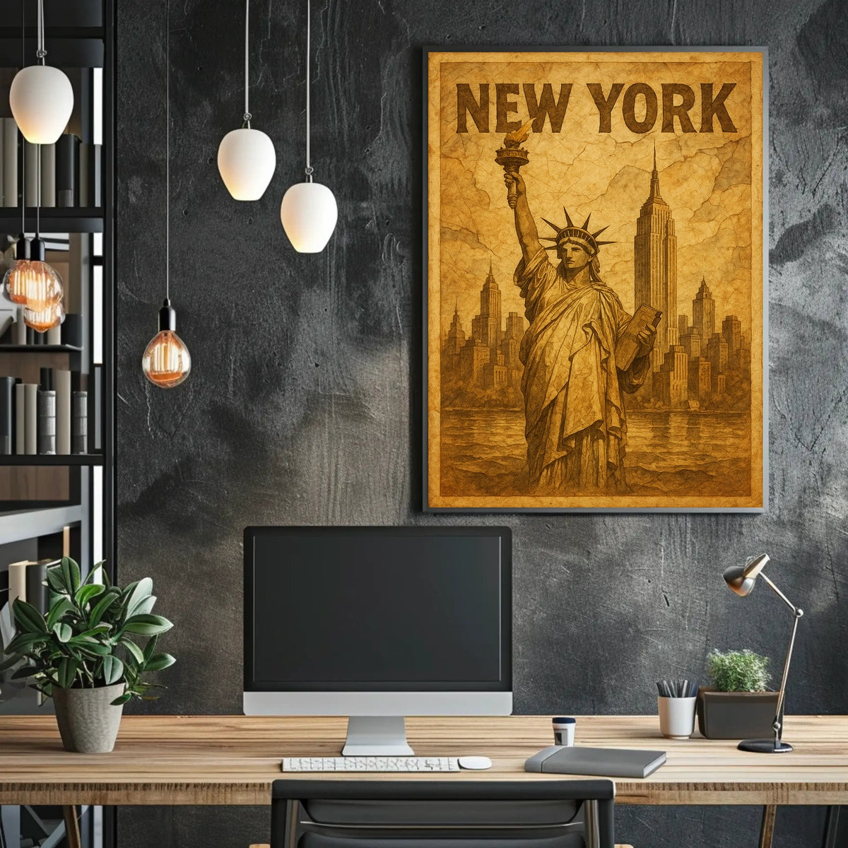 New York Iconic Landmarks Poster