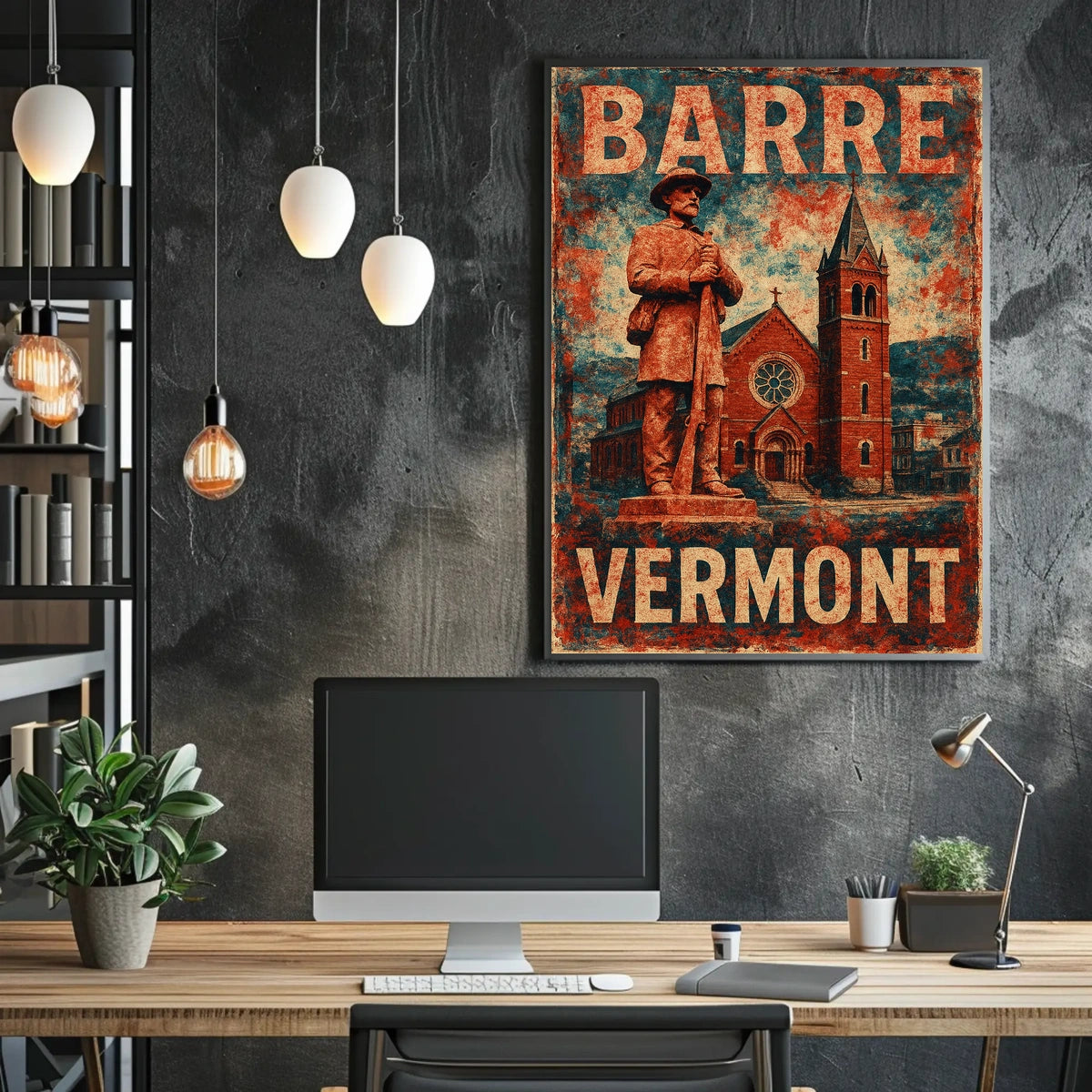 Barre Vermont Tribute Scenic Vintage Poster