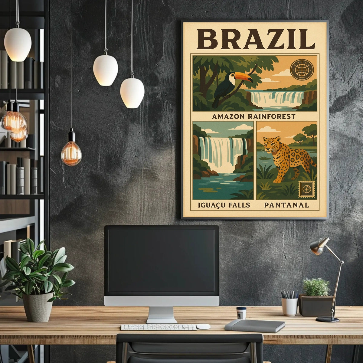 Brazil's Natural Wonders Vintage Travel Poster