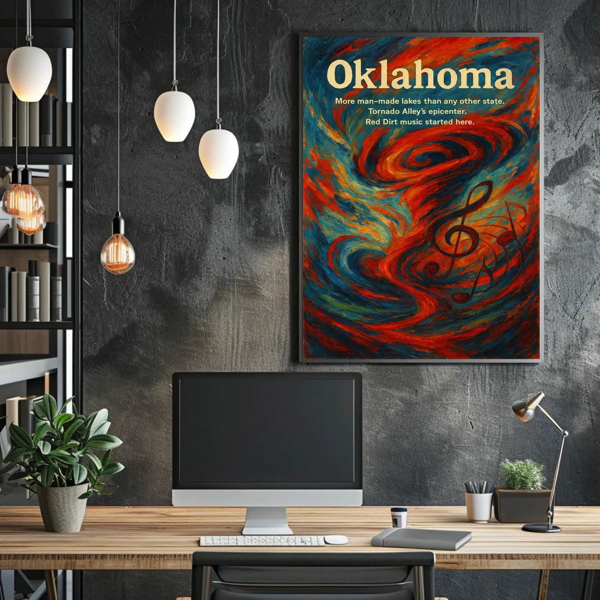 Oklahoma Land Of Lakes And Music Poster