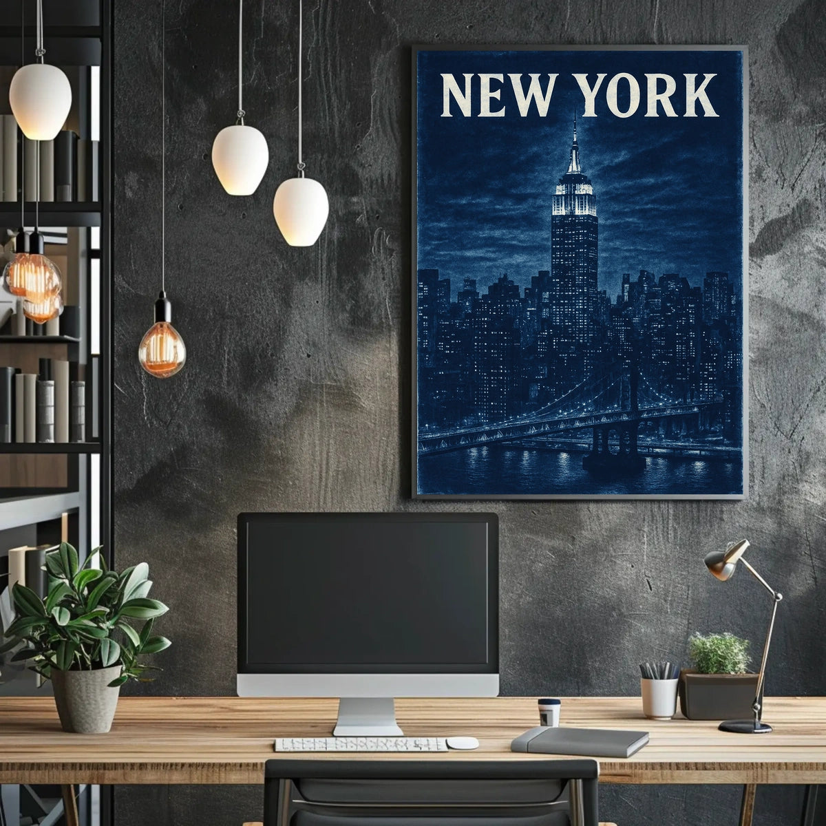 New York City Skyline Poster 18x24 Wall Art Print Decor