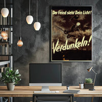 Der Feind Sieht Dein Licht Poster Art Print for Home Decor and Wall Art PosterGoat