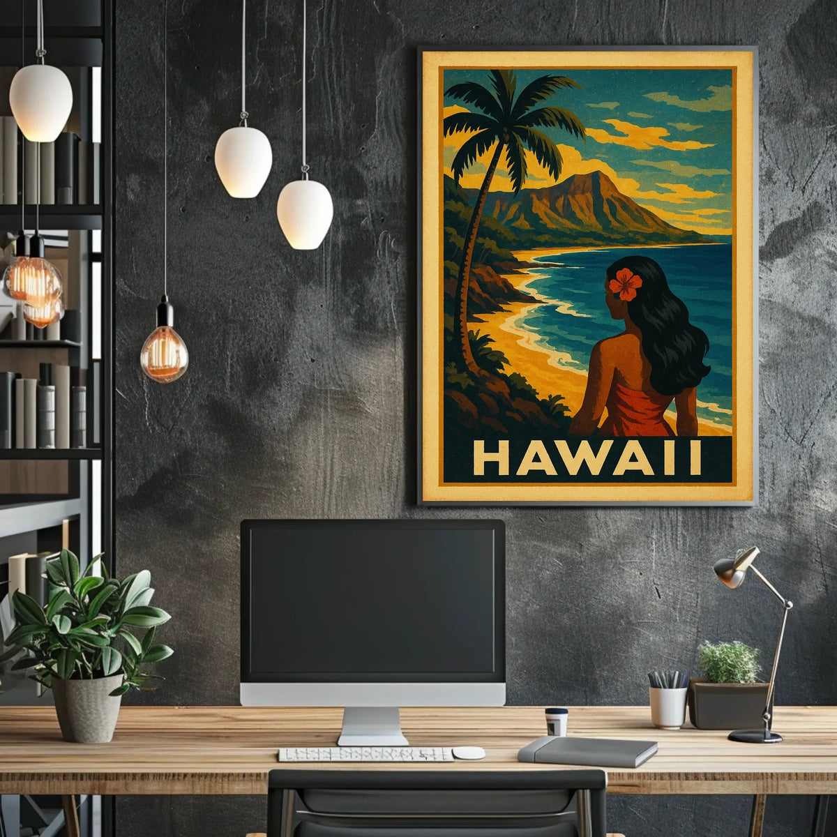 Hawaii Vintage Travel Poster