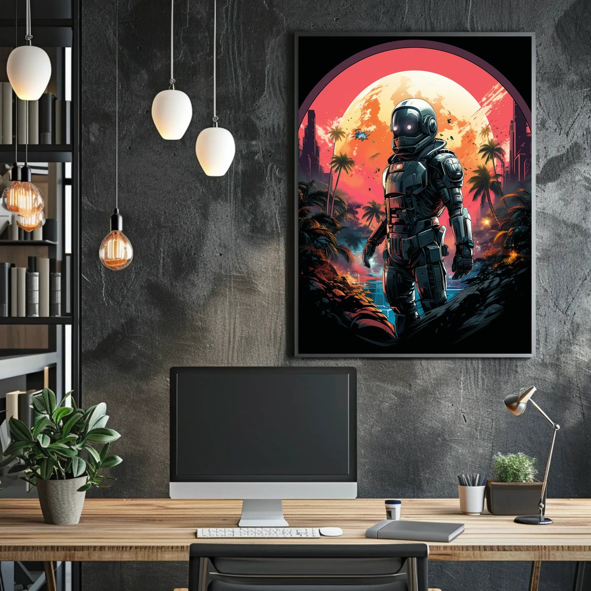 Futuristic Oasis Poster